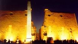 The Luxor Temple at dusk