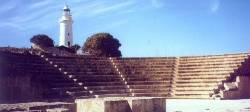 Paphos Ampitheatre and modern lighthouse
